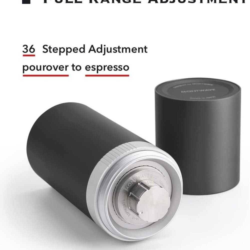 Metal Hand Grinder Crank Coffee Grinder Montwave GU2 Conical Burr 30g Capacity